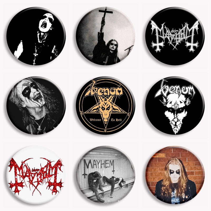 Vintage Collectible Buttons - Rock Mayhem Band Spilla con bottone