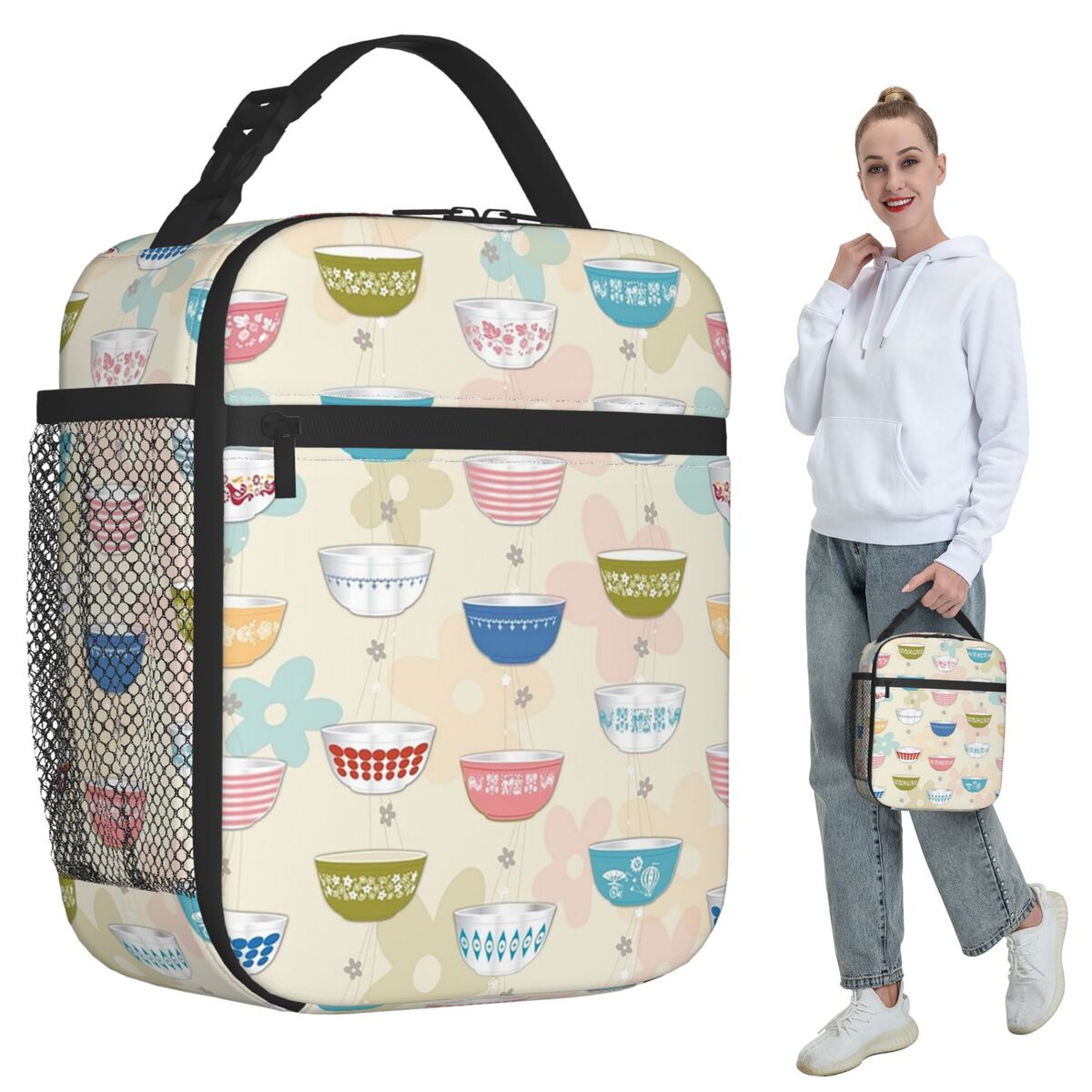 Vintage Collectible Lunch Boxes - Collezione di ciotole vintage Pyrex, borsa
