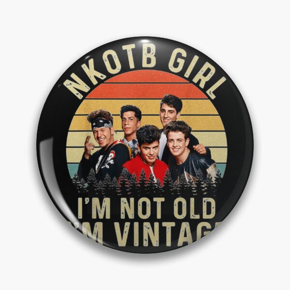 Vintage Collectible Buttons - Retro NKOTB Girl I NOT Old