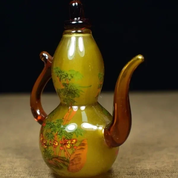 Vintage Collectible Glassware - Bottiglia in Vetro Smaltato Vintage a