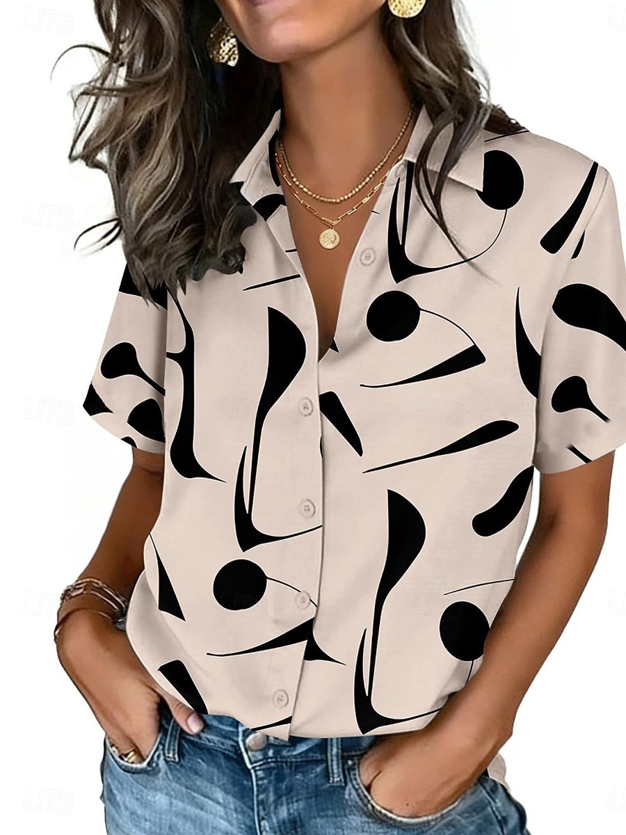 Camicia da donna con stampa a  - Vintage Collectible Buttons recensione e prezzo